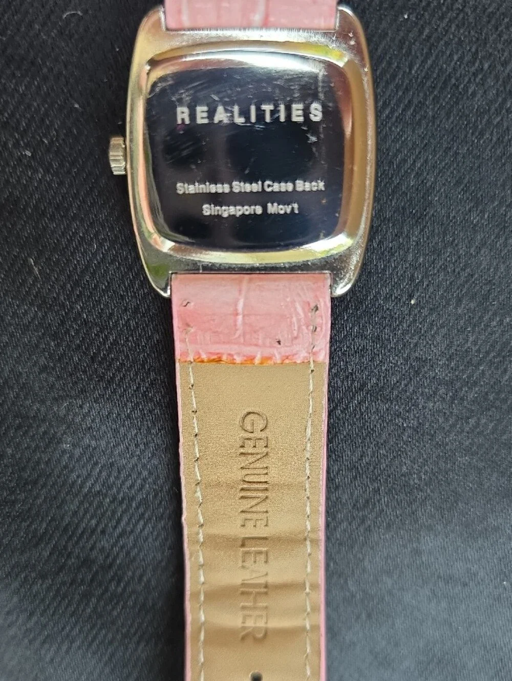 Liz Claiborne Pink Dial Watch with Pink Strap and Crystal Accents